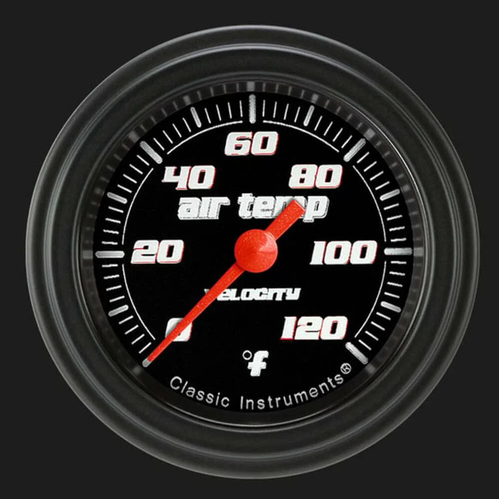 Velocity Black 2 1_8_ Outside Air Temp. Gauge VS199BBLF